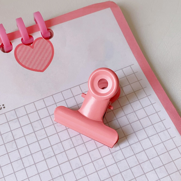 20 stk. Clip Girl håndbog studenterartikler lang hale klip mappe pink