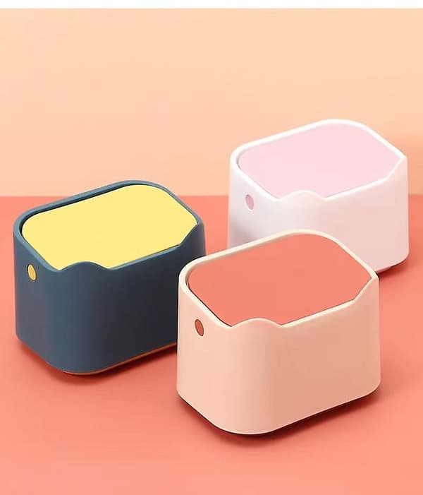 Mini Push-typ Lock Förvaring Organizer Box Skrivbord Papperskorg För Badrum,3