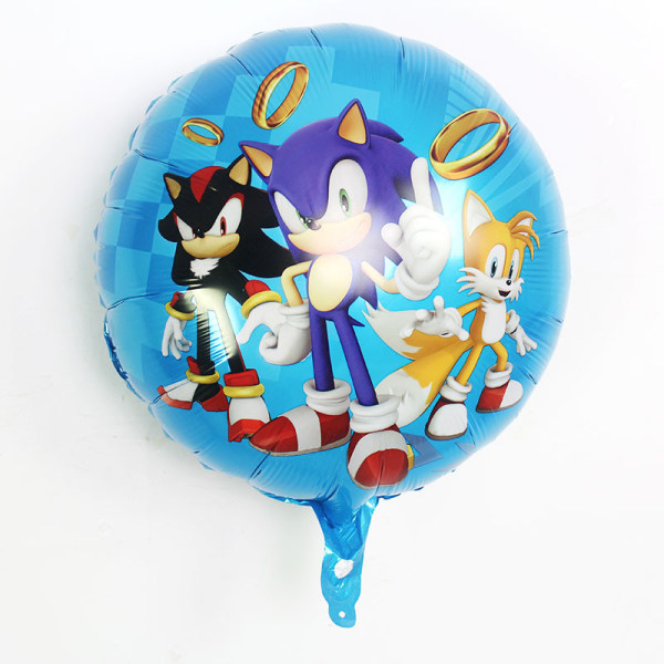 5 kappaletta Sonic The Hedgehog -heliumilmapalloa Sonic The Hedgehog -juhliin