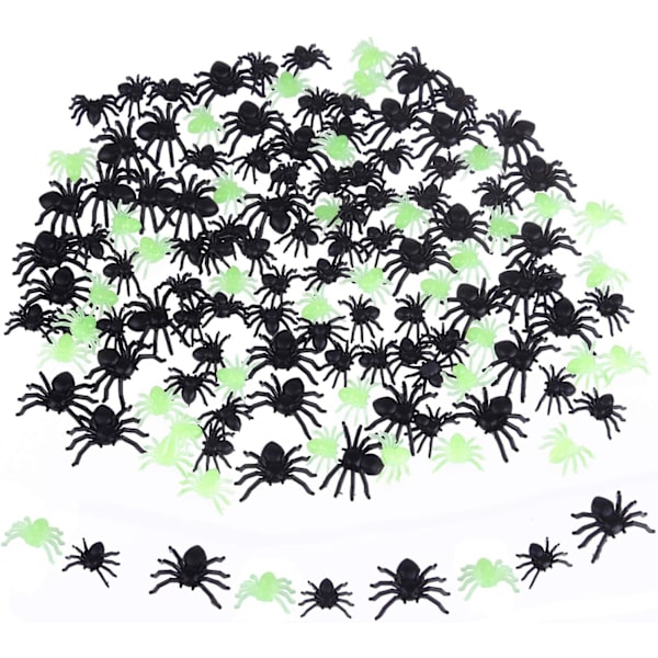 50 stk Mini Fake Edderkopper Plast Realistiske Edderkopp Halloween Fest Prank Rekvisitt