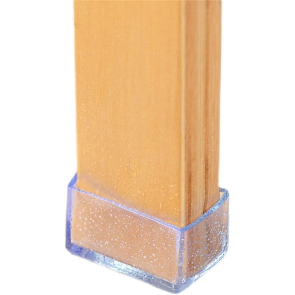 12-pack rektangulära stolsbensöverdrag i PVC, 20 x 30 mm, 2,0 x 3,0 cm, transparenta