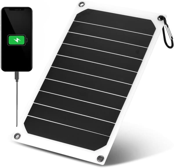 Solcellepanel, 10W 5V solcelleladere kompatible med mobiltelefoner, solcellepanel, IP64 vanntett utendørs solcellepanellader