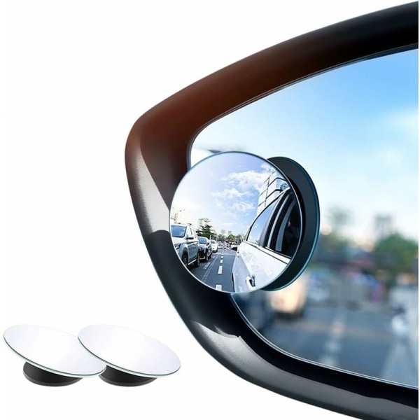 2-pack blindvinkelspeglar för bilar - Vattentät 360° roterande konvex konvex