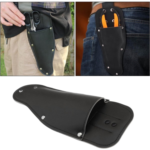 2-pack Trädgårdssaxskydd, Skyddande Fodral i PU-Läder, Holster för Trädgårdssax, Tång, Saxar, Svart