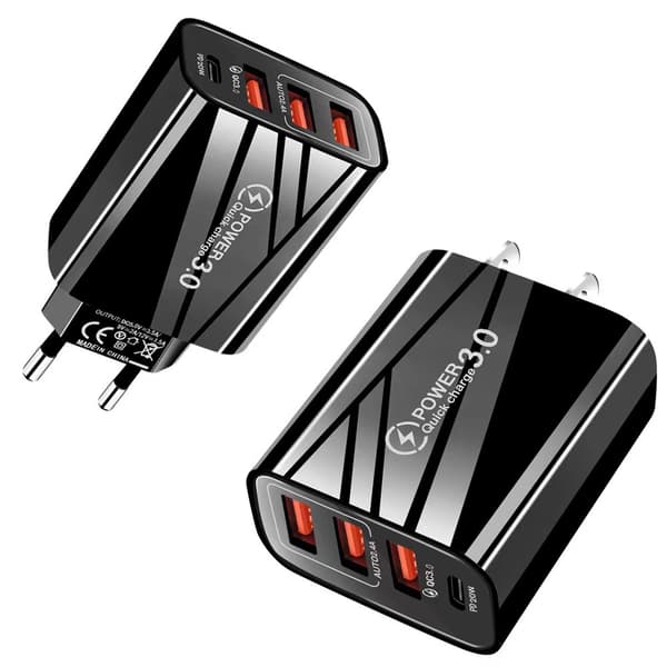 3-port USB multistik universal QC3.0 hurtigoplader
