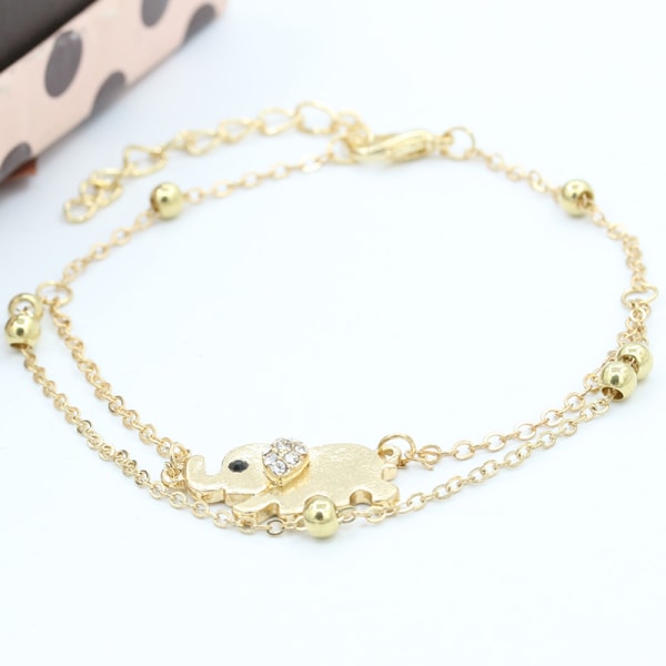 Gold elephant anklet for women