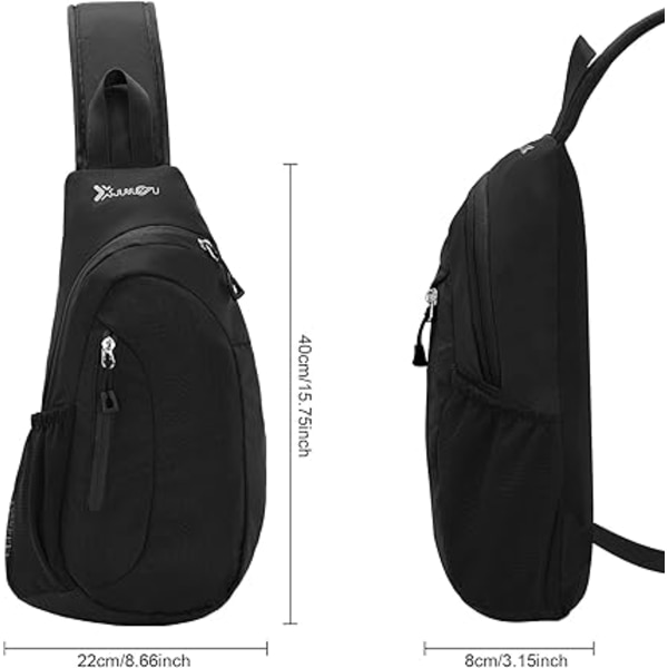 Herre Messenger Bag Stor Kapacitet Brysttaske til Mænd og Kvinder Letvægts Vandtæt Slynge Lille Rygsæk til Mænd Kvinder til Vandreture Cykling Rejser