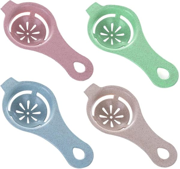 4 st ägguleseparator, äggseparator, (beige, rosa, blå, grön)