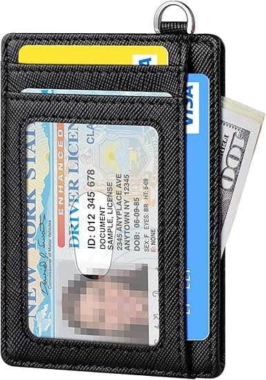 Smal och minimalistisk plånbok, plånbok för framfickan, RFID-blockering, kortfodral