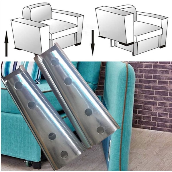 2 par 4,7 tommers sengegavlhode veggmonteringsbraketter, sammenlåsende hengermøbelkontakt, metall seksjons sofaforbindelse for sofa, seng