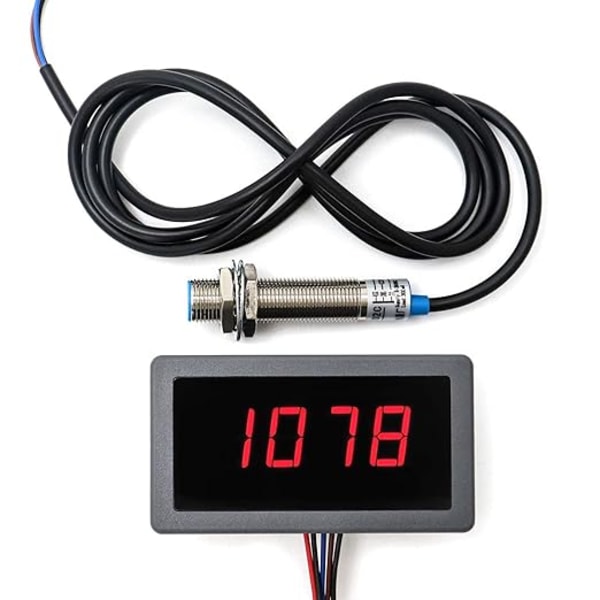 Digitalt display tachometer, 4-cifret LED digital tachometer, RPM speedometer