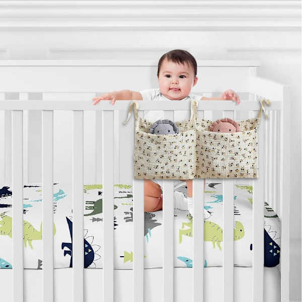 1 stk Hængende opbevaringspose 2 i 1 Sengarrangør til børneværelse Sengarrangører Hængende opbevaringspose Baby seng Sengearrangør（39*20cm）