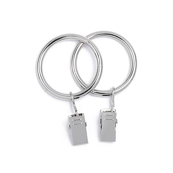 20 st rostfria metallgardinringar 32 mm silver