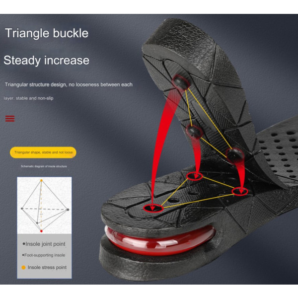 3 par höjande innersulor 3-lagers 2,75 tum luftkudde höga
