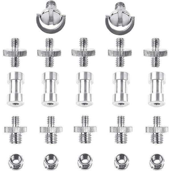 22 stk. stativskruer adapter kameraskruer, 1/4 tommer og 3/8 tommer