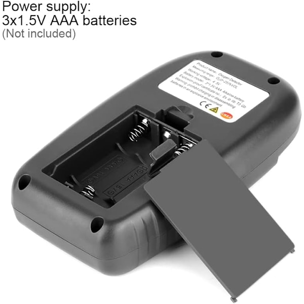 Gasdetektor, Syredetektor WT8821 0~25% VOL Bärbar Syretestare Analysator O2-detektor LCD-display, för arbete och hem