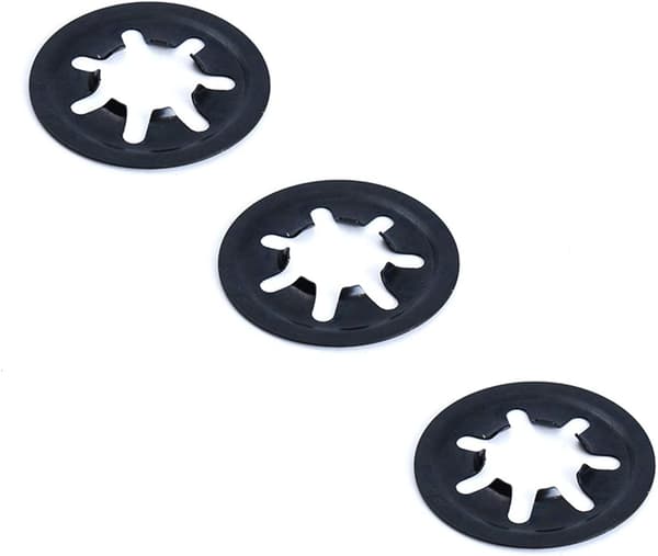 M3 x 9mm låseskive intern låseskive stjernetann svart 100stk