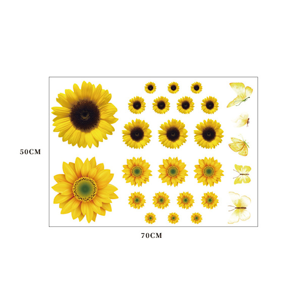 decalmile sommar solros väggdekaler trädgård blommor fjäril väggdekal