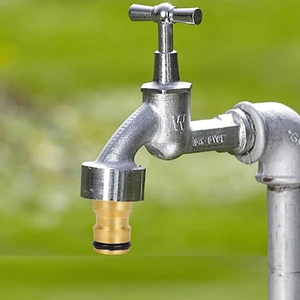 2-delad slangadapter, kranadapter, universell koppling med M22 hon- och M24 hangänga, slangkoppling, för kökskran,