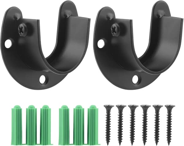 2-pack gardinstångsbeslag, garderobsstångsadaptrar, 32 mm rostfritt stål