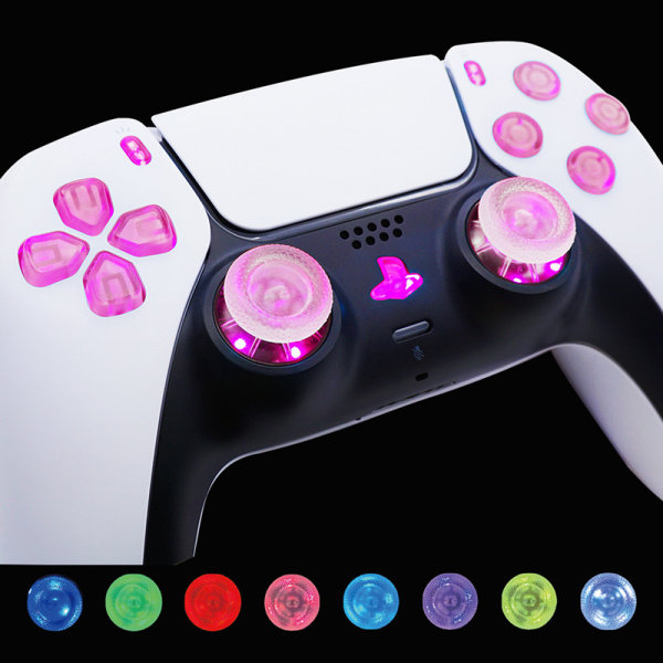 Flerfärgad upplyst tumsticka för PS5-kontroller Dela Home Face-knapp