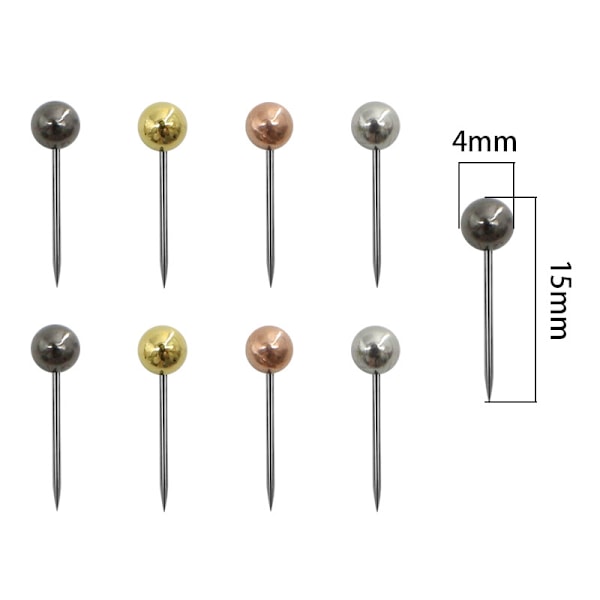 800 kpl Pääkartta Push Pins Kartta Thumbtack Pää Pin Tacks Push Pins Korkkilevyyn, Kankaan Merkinnän, Metalli Pyöreä Pää