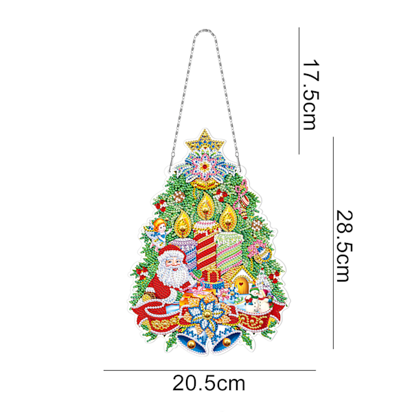 DIY Juldiamantmålning Hängande Kit för Vuxna, Akryldiamantmålning Hängsmycke Ornamentbräda Kit (Jul)