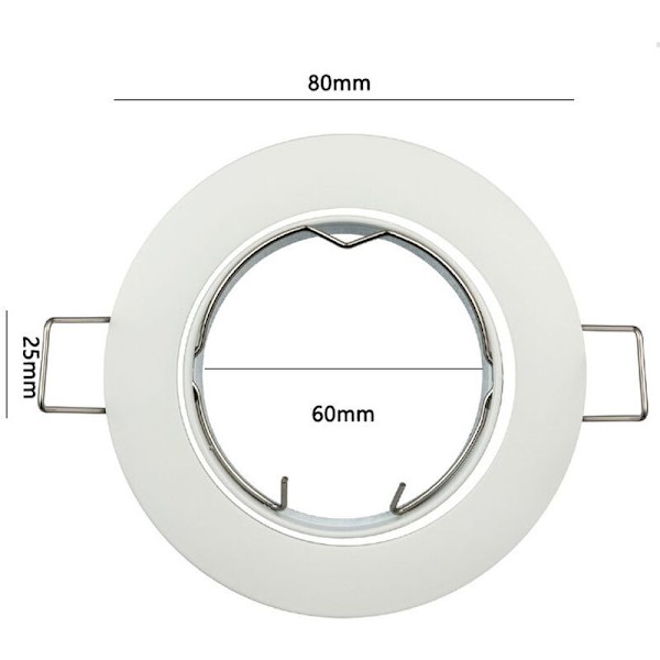 4x Downlight Loft inkl. GU10 fatning - Monteringshul ø60mm, ø80x24mm