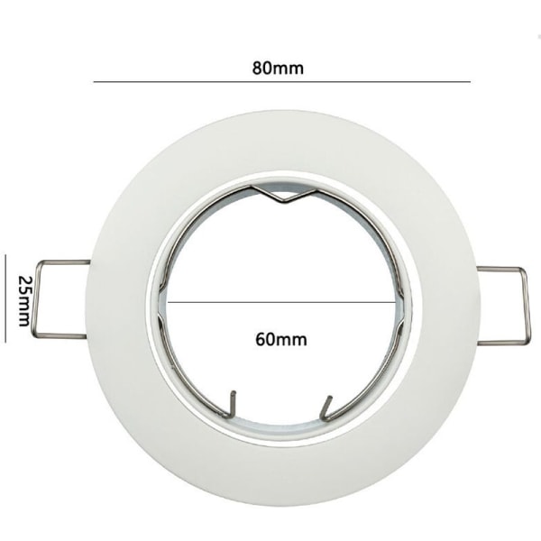 4x Downlight Tak inkl. GU10 lamphållare - Monteringshål ø60mm, ø80x24mm