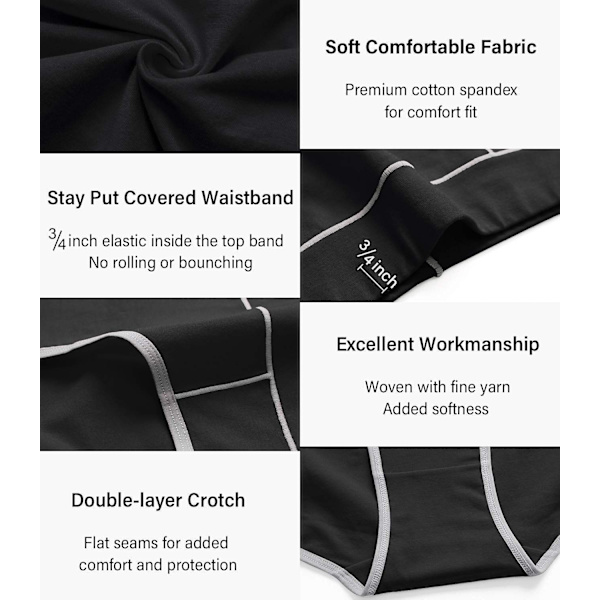 Kvinder Bomuld Stretch Trusser Komfortable Mid Waist Briefs Kvinder Åndbar
