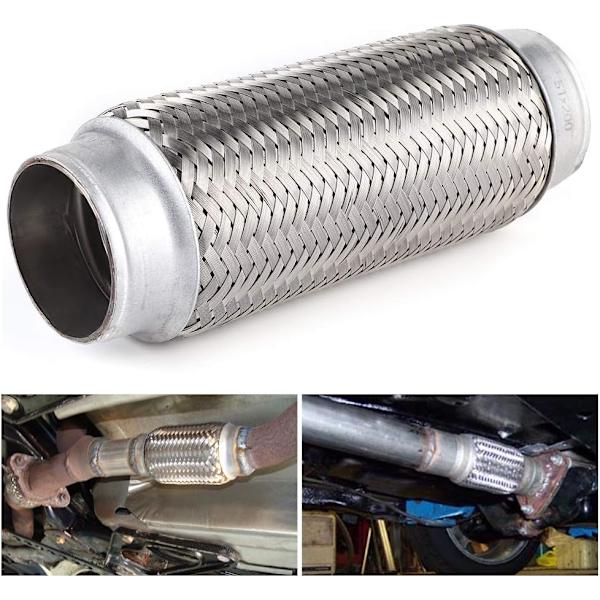 Flexibel Avgasslang Heavy Duty Rostfritt Stål Avgasslang Universal Fram Avgass Flexibel Fog Reparationsrör (51mm x 200mm)