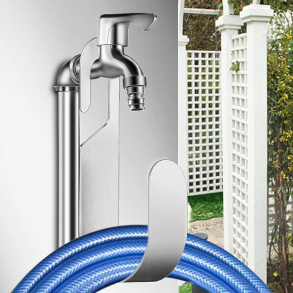 Haveholder til haveslange, Haveholderspole til haveslange, 304 rustfrit stål vandslangeholder til udendørs gård, pool slangeophæng, reb, nakke