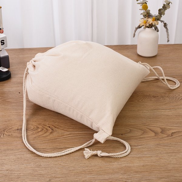 Set med 3 bomulls pustende støvtett snorpose oppbevaringspose, 16*21cm
