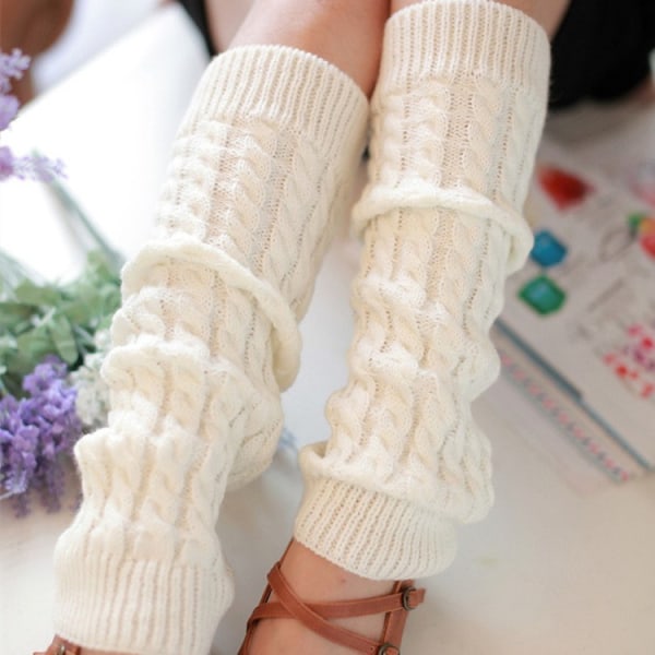 Naisten talvineulotut virkatut jalanlämmittimet leggingsit saappaansuojat W