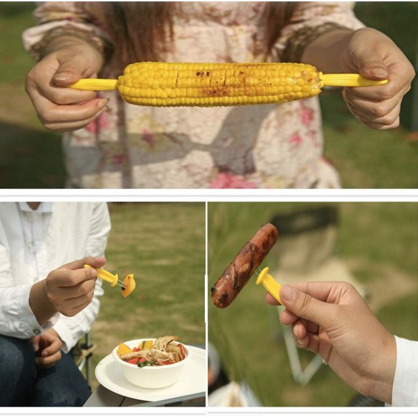 Maisholdere i rustfritt stål, grillspyd med oppbevaringsboks for utendørs grillmatlaging, 20 stk.