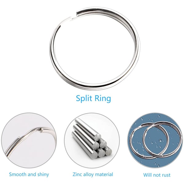 100 stycken Karabinkarbinhakar (50 Swivel Karabinkar + 50 Nyckelringar), Nyckelringsklämma, Hummerlås för DIY-smyckestillverkning