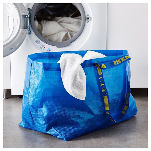 Sæt med 2 store indkøbsposer Blå (71L, 55*37*35cm)