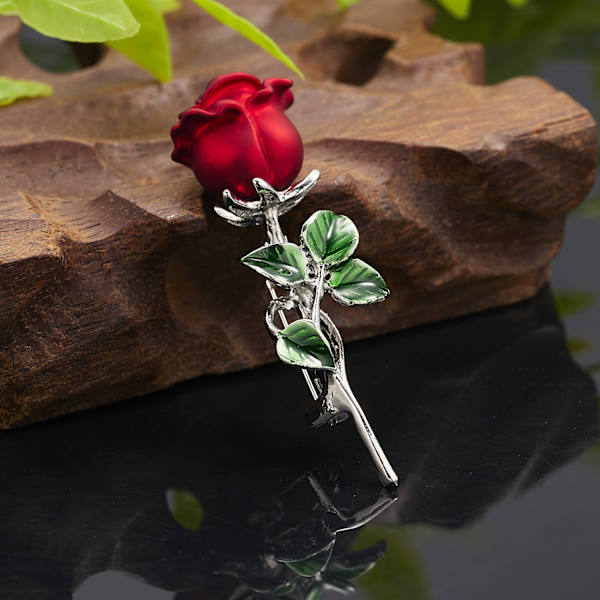 Ros Brosch Retro Blomstersjalar Sjal Klämma för Kvinnor Bröllop Par