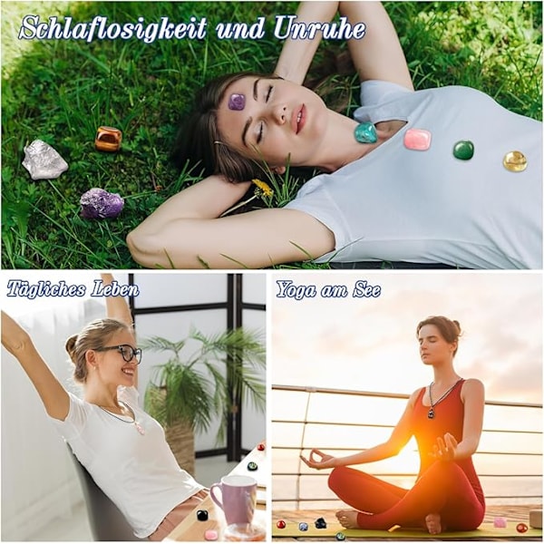 Adventskalender 2024 krystaller, juletelling med 24 chakra-krystaller og identifikasjonsark, perfekt for læring, samling og dekorasjon.