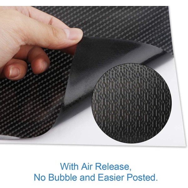 Car Wrap, 6D højglans boblefri selvklæbende Car Wrap Carbon Film Stic