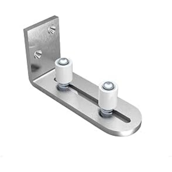 Justerbar golvstyrning vägg/dörr bottenstyrning för skjutdörr i trä rostfritt stål（12*4*6.3cm）