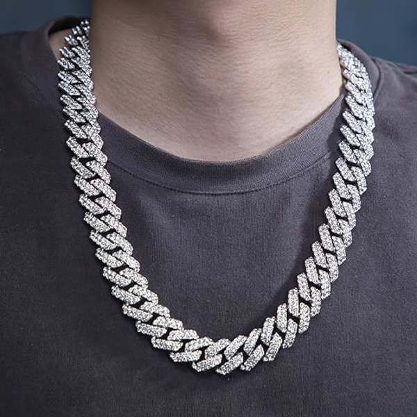 Kuubalainen ketjukaulakoru hopea/kulta Kuubalainen lenkkiketju miehille Iced Out