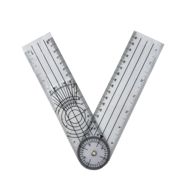 1 x 14 tums goniometer, PVC medicinsk kvantifier, 360° transparent goniometer