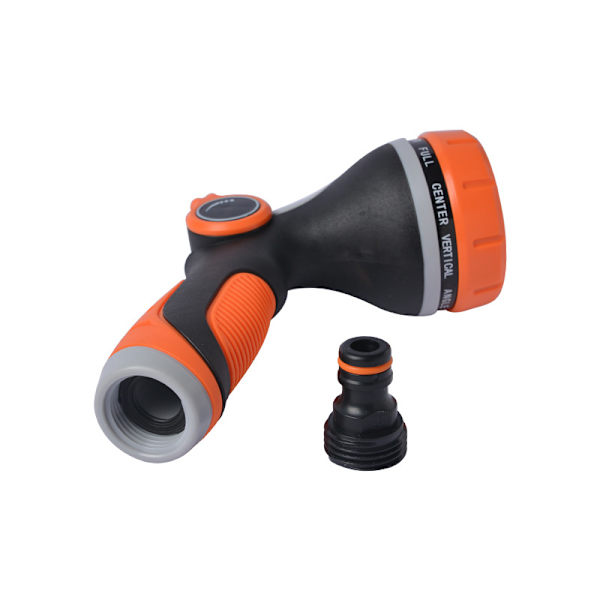 Tungt metall multifunktionell justerbar slangmunstycke med smart gasreglage, orange