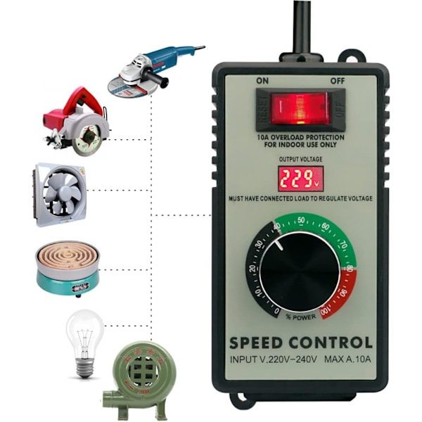 Hastighetsregulator, Elektronisk Digital Display Guvernör, Lämplig för Handborr/Polermaskin/Blåsare, Steglös Hastighetskontrollbrytare (WF-830A)