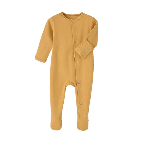Nyfödd vår och höst långärmad ribbad kläder body
