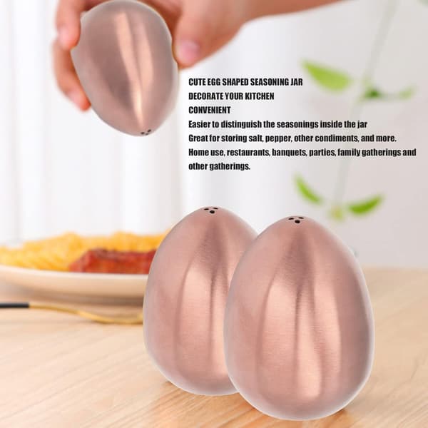 Kobbersalt- og pepperbøsser, eggformede salt- og pepperbøsser, eggkrydder