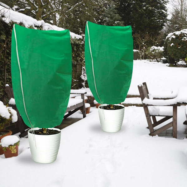 Pieces Vinterdækken Planter 120x80 cm Non-Woven Beskyttelsespresenning med Snøre og Lynlås kompatibel Udendørs Haveplanter Buske Træer Ve