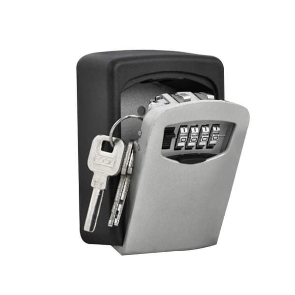 Nøgleboks, Premium Stor Nøgleboks, Indendørs Udendørs Garage 4 Kombination Safe (Grå)