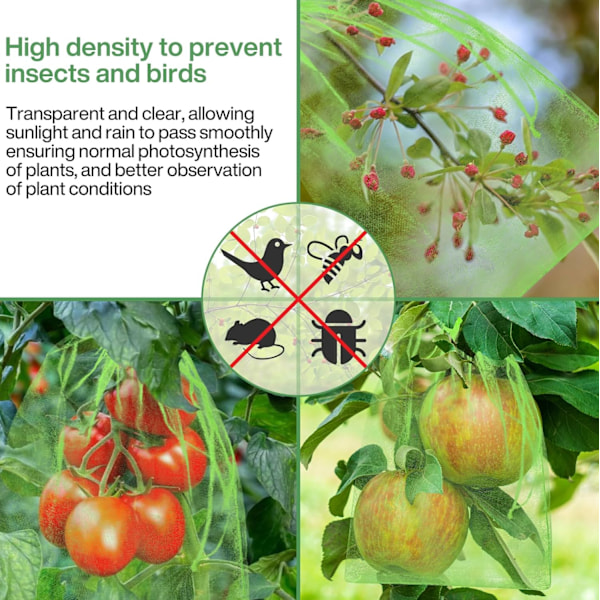 Fruktbeskyttelsesposer 100 stk Druer Beskyttelsesposer, Hageplante Fruktbeskyttelsesposer, Hagebeskyttelsesposer for Beskyttelse Mot Veps Fugler og